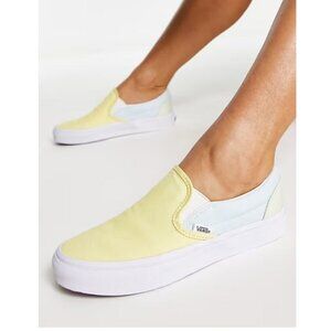 VANS Classic Slip-Ons in Butter Yellow and Sky Blue